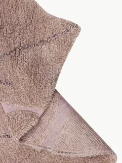 Handgeweven kindervloerkleed Monstera met hoog-laag effect, wasbaar