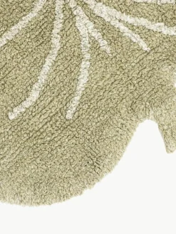 Handgeweven kindervloerkleed Mini Monstera met hoog-laag effect, wasbaar