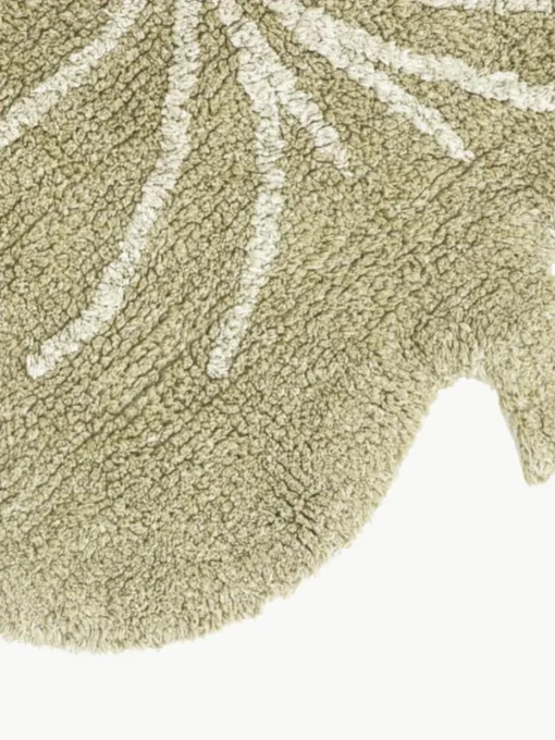 Handgeweven kindervloerkleed Mini Monstera met hoog-laag effect, wasbaar