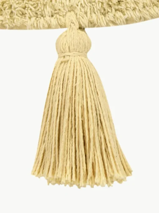 Handgeweven kindervloerkleed You're My Sunshine met kwastjes, wasbaar