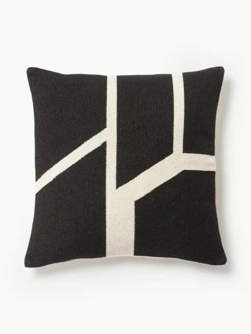 Handgeweven kussenhoes Asta met geometrisch patroon