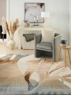 Handgeweven laagpolig vloerkleed Prismatic met hoog-laag effect