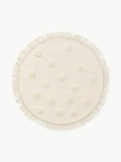 Handgeweven rond kindervloerkleed Carlson van wol