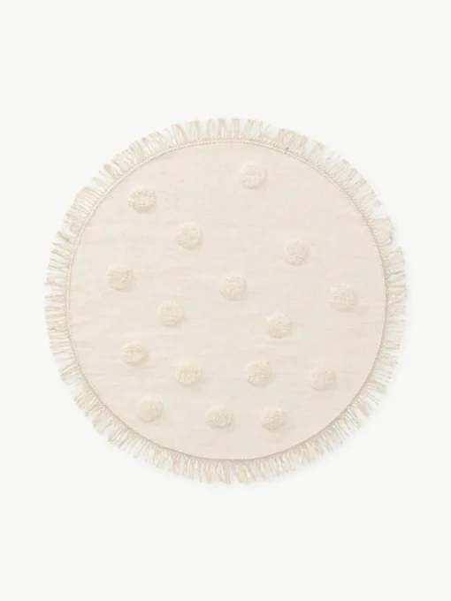 Handgeweven rond kindervloerkleed Carlson van wol