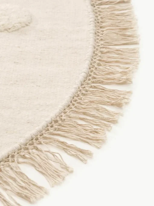 Handgeweven rond kindervloerkleed Carlson van wol