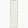 Handgeweven viscose loper Wavy met golvende rand