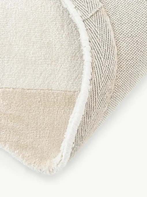 Handgeweven viscose loper Wavy met golvende rand