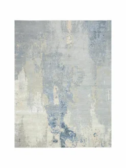 Handgeweven viscose vloerkleed Silk Shadows