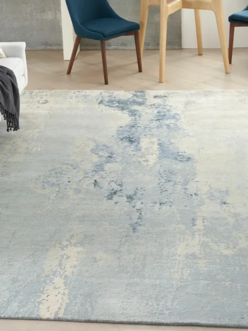 Handgeweven viscose vloerkleed Silk Shadows