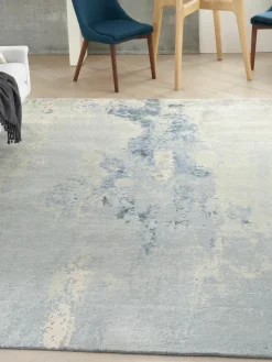 Handgeweven viscose vloerkleed Silk Shadows