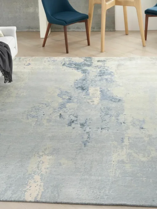Handgeweven viscose vloerkleed Silk Shadows