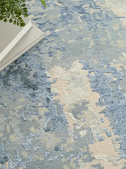 Handgeweven viscose vloerkleed Silk Shadows
