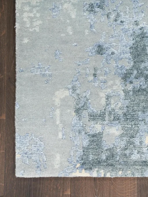 Handgeweven viscose vloerkleed Silk Shadows