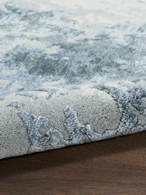 Handgeweven viscose vloerkleed Silk Shadows