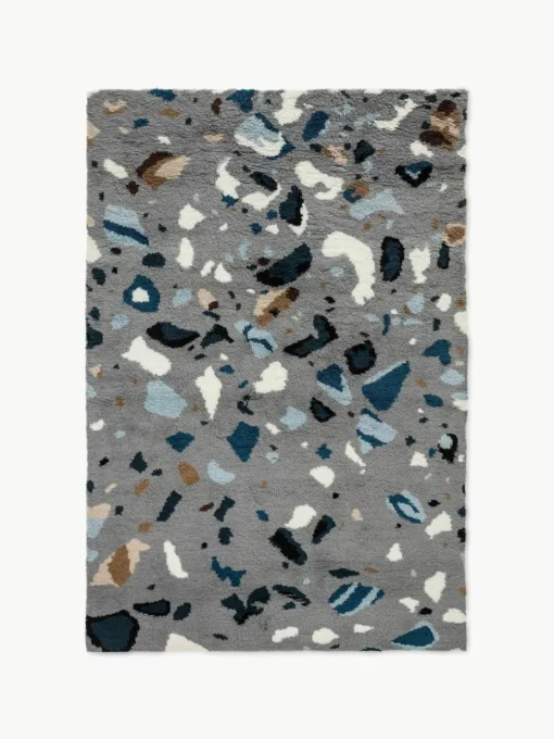 Handgeweven wollen vloerkleed Archipelago