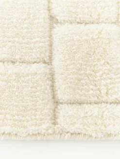 Handgeweven wollen vloerkleed Adley met hoog-laag structuur