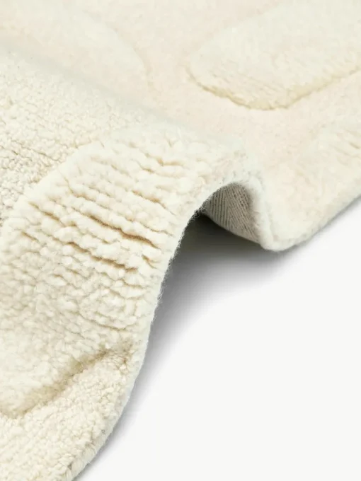Handgeweven wollen vloerkleed Clio met hoog-laag structuur