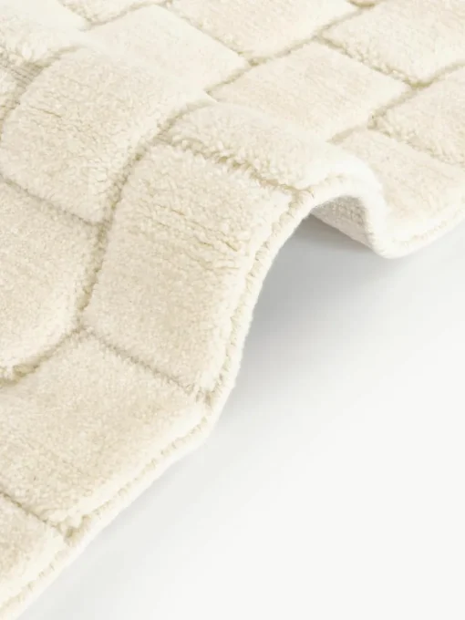 Handgeweven wollen vloerkleed Adley met hoog-laag structuur