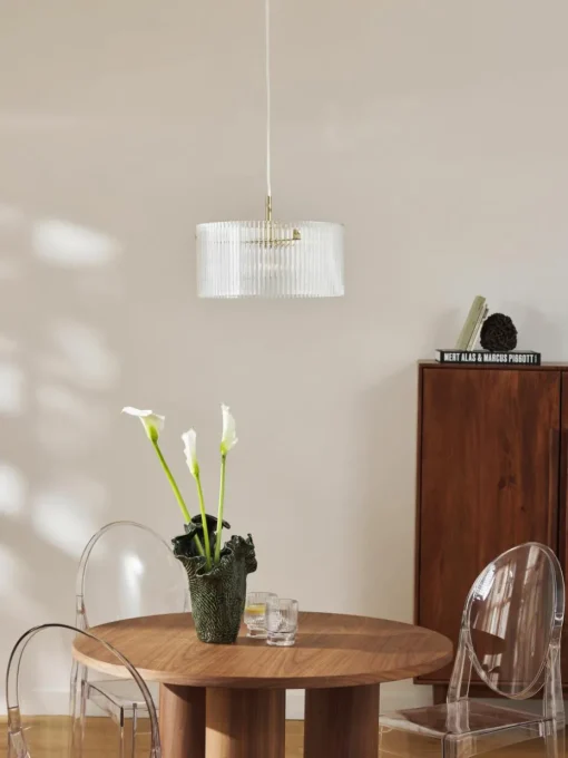 Hanglamp Emmi van geribbeld glas