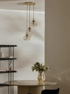Hanglamp Nyra van gekleurd glas