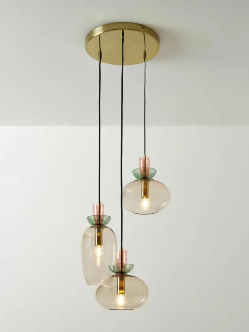 Hanglamp Nyra van gekleurd glas