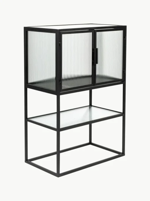 Highboard Boli met gegroefd glas