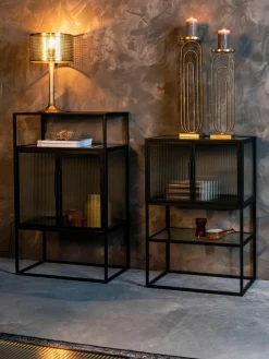 Highboard Boli met gegroefd glas