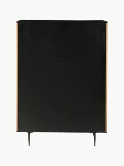 Highboard Linea met schuifdeur en geribbelde voorzijde