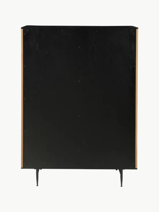 Highboard Linea met schuifdeur en geribbelde voorzijde