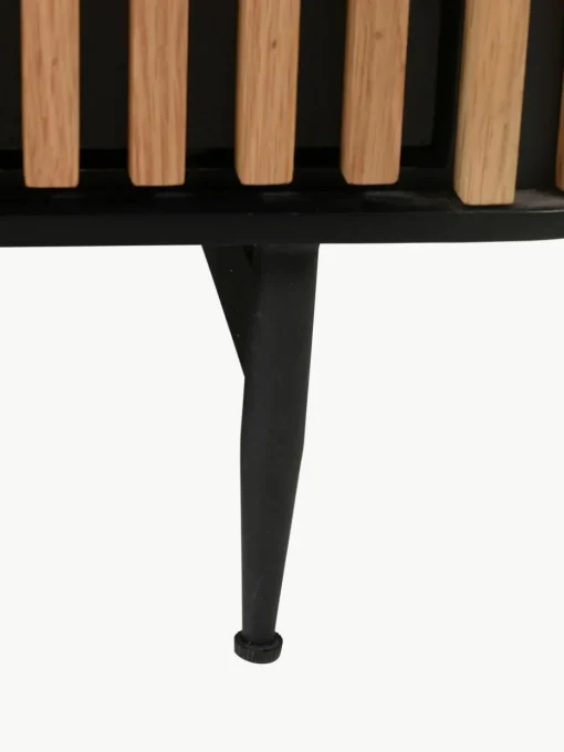 Highboard Linea met schuifdeur en geribbelde voorzijde