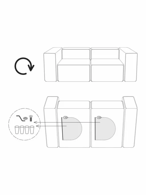 Hoekmodule Lennon van corduroy