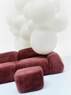 Hoekmodule Wolke van teddy-bouclé