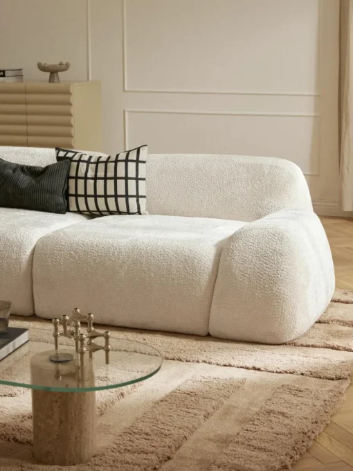 Hoekmodule Wolke van teddy-bouclé