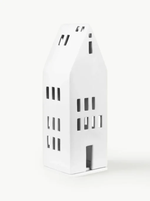 Hoge porseleinen lichthuis Living, H 22 cm