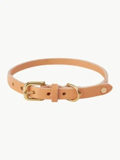 Hondenhalsband Robin van leer, in verschillende formaten