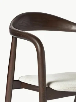 Houten armstoel Angelina met gestoffeerde zitkussen