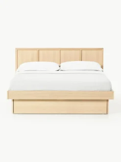 Houten bed Nanto met lades en hoofdeinde