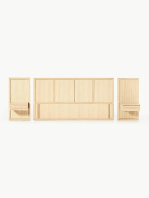 Houten bed Nanto met lades en hoofdeinde