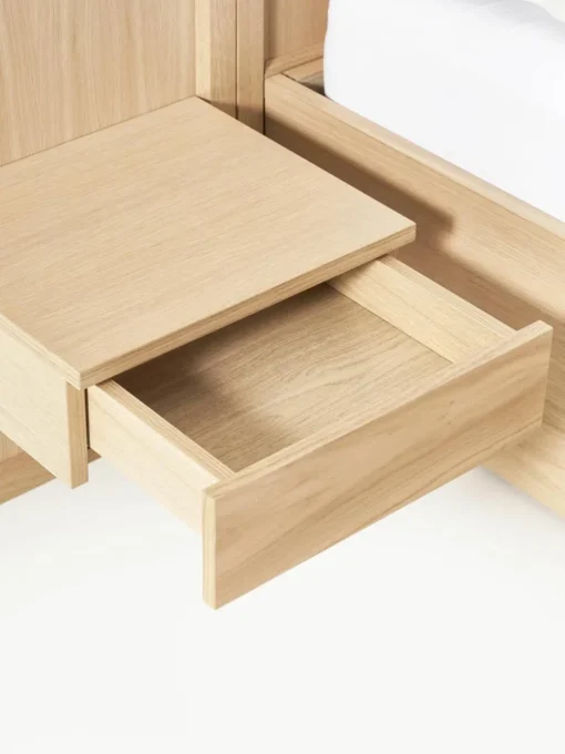 Houten bed Nanto met lades en hoofdeinde
