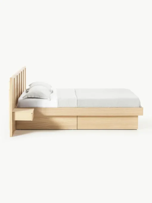 Houten bed Nanto met lades en hoofdeinde