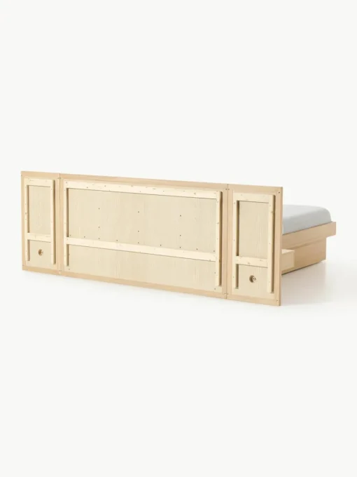 Houten bed Nanto met lades en hoofdeinde