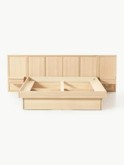 Houten bed Nanto met lades en hoofdeinde