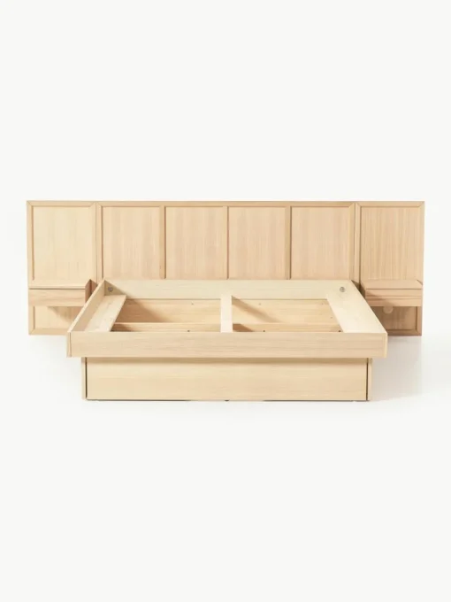 Houten bed Nanto met lades en hoofdeinde