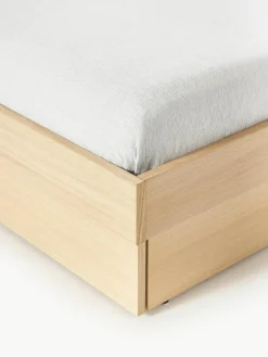 Houten bed Nanto met lades en hoofdeinde