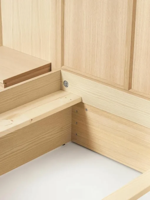 Houten bed Nanto met lades en hoofdeinde