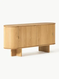 Houten dressoir Zumi met afgeronde hoeken