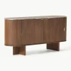 Houten dressoir Zumi met afgeronde hoeken en gemarmerd tafelblad