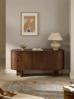 Houten dressoir Zumi met afgeronde hoeken