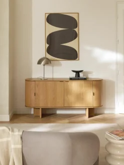 Houten dressoir Zumi met afgeronde hoeken