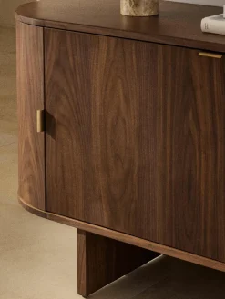 Houten dressoir Zumi met afgeronde hoeken